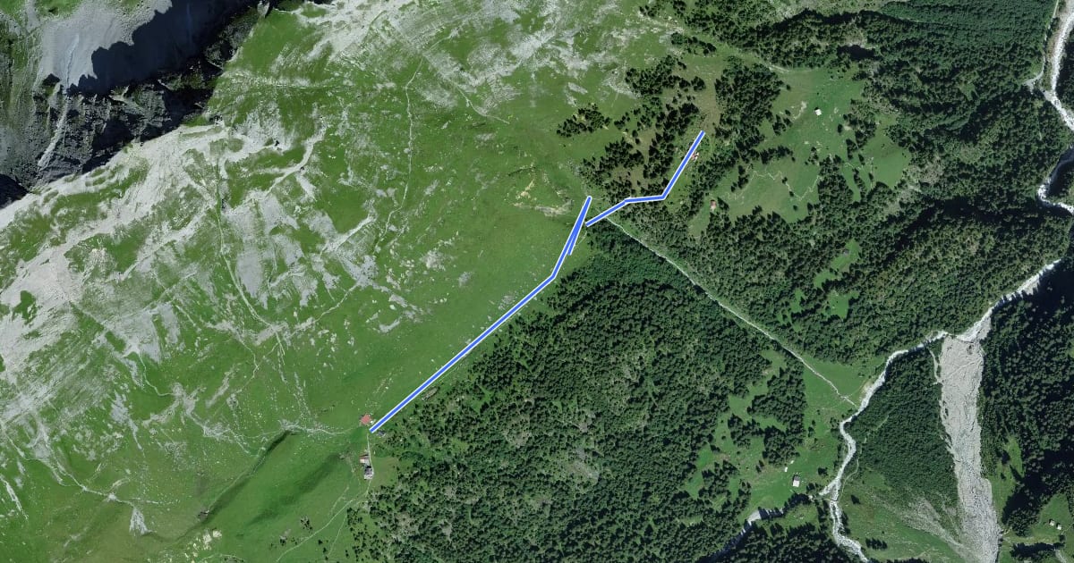 Маршрут Obersteinberg -Hotel Tschingelhorn на спутниковом снимке