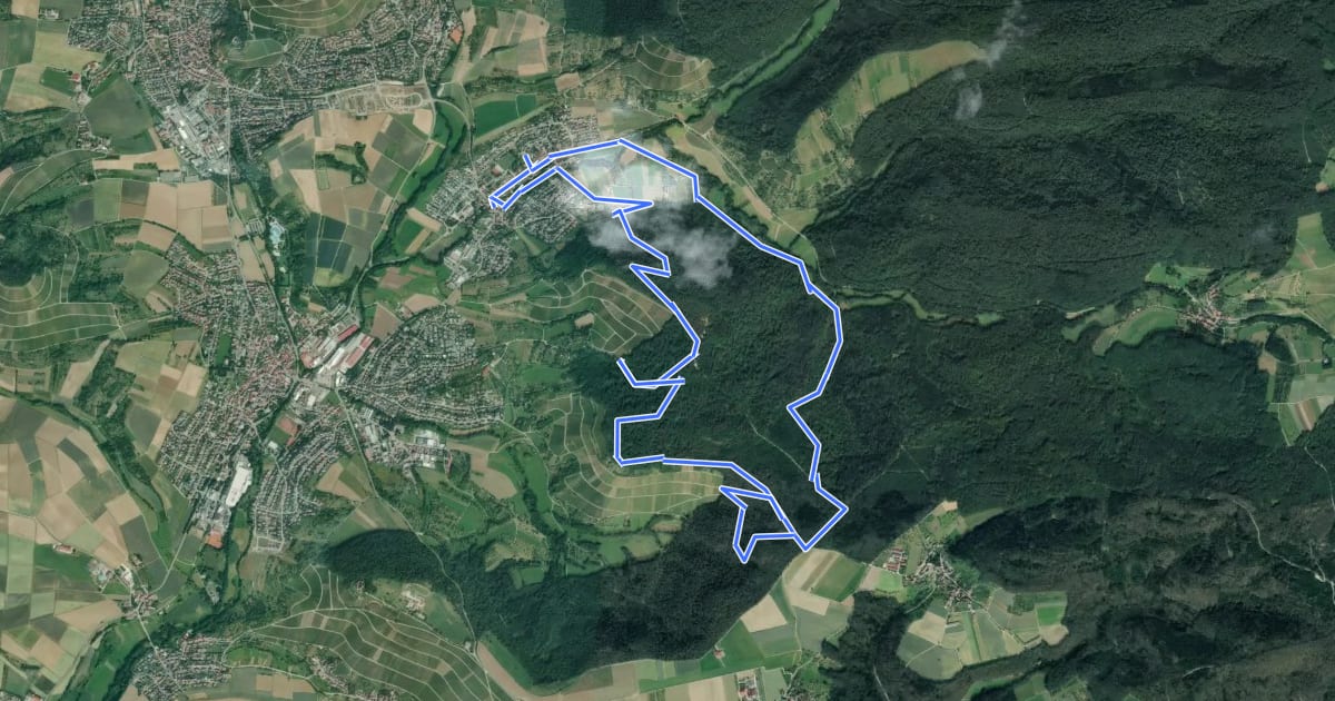Маршрут Oberstenfeld MTB Runde на спутниковом снимке