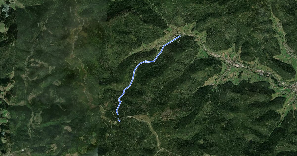 Маршрут Obertal - Zuflucht на спутниковом снимке