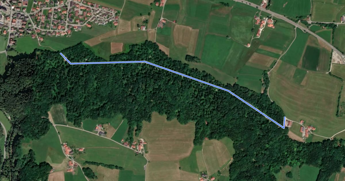 Маршрут Oberteisendorfer Rundweg на спутниковом снимке