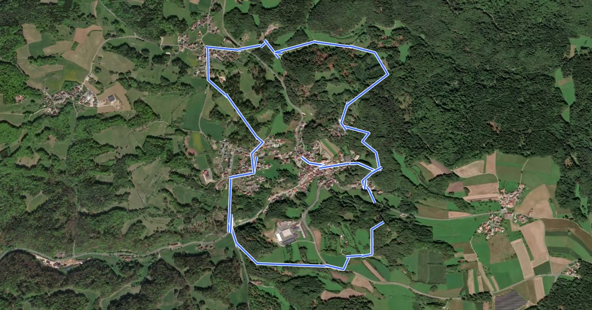 Маршрут Obertrubach "Rund um Obertrubach" на спутниковом снимке