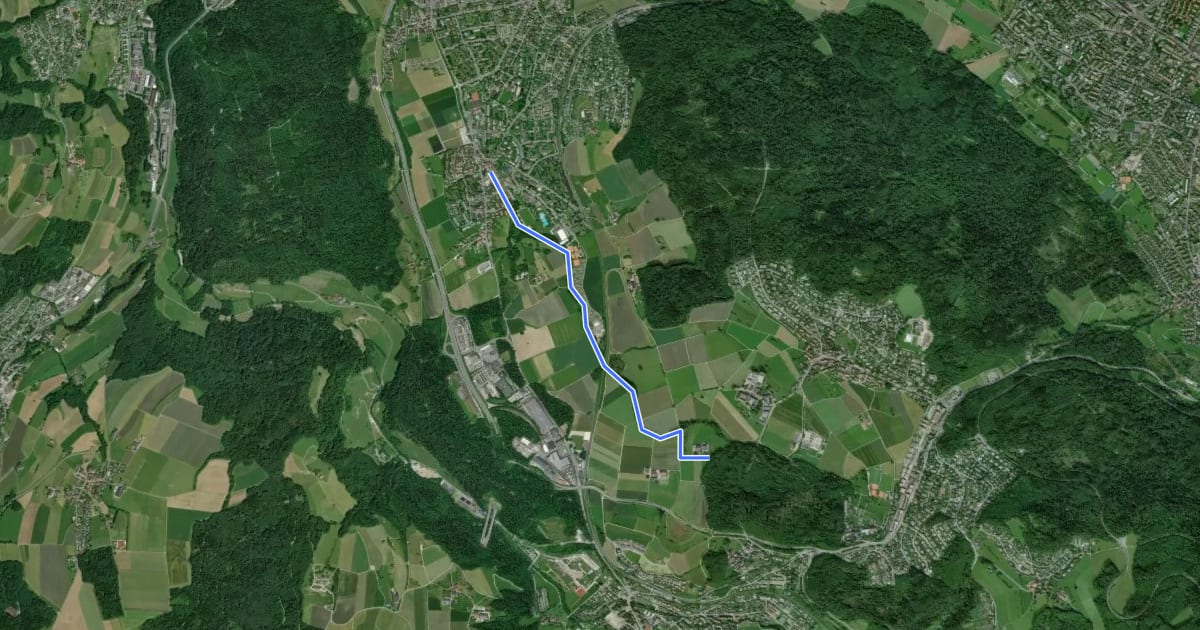 Маршрут Oberurdorf - Leerbreiti на спутниковом снимке