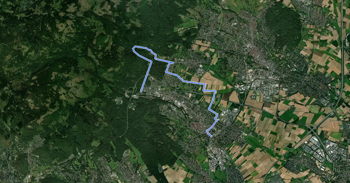 Маршрут Oberurseler Rundwanderweg 3 на спутниковом снимке