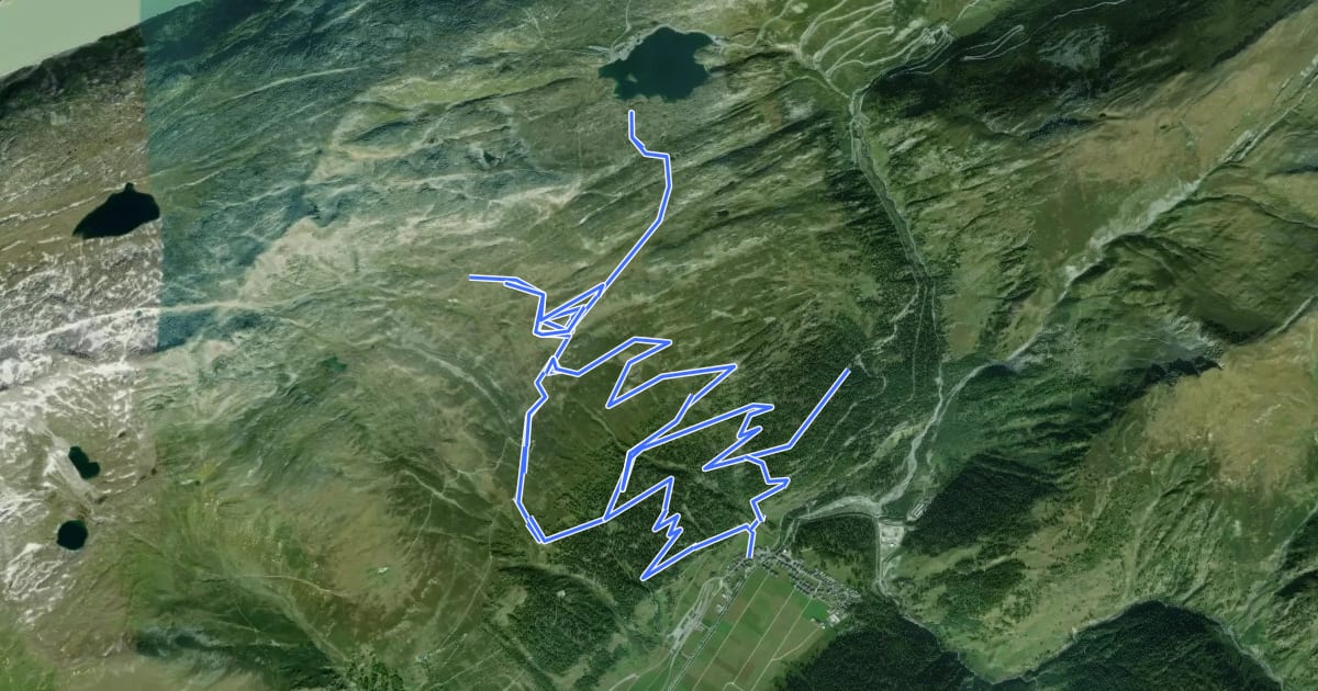 Маршрут Oberwald - Grimselpass на спутниковом снимке