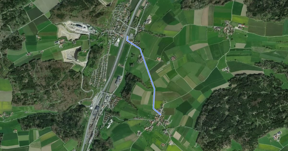 Маршрут Oberwangen Station - Liebewil на спутниковом снимке
