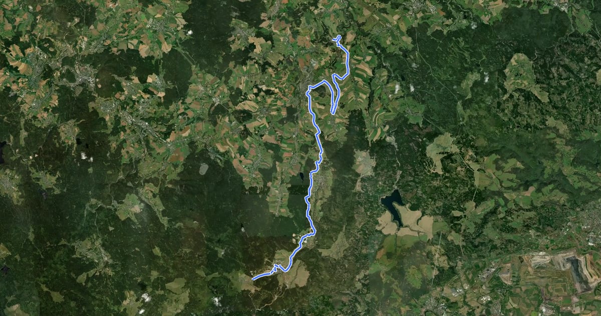 Маршрут Oberwiesenthal - Thermalbad Wiesenbad на спутниковом снимке