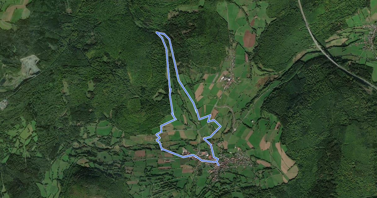 Маршрут Oberzell - Rundwanderweg Hemmersbach на спутниковом снимке