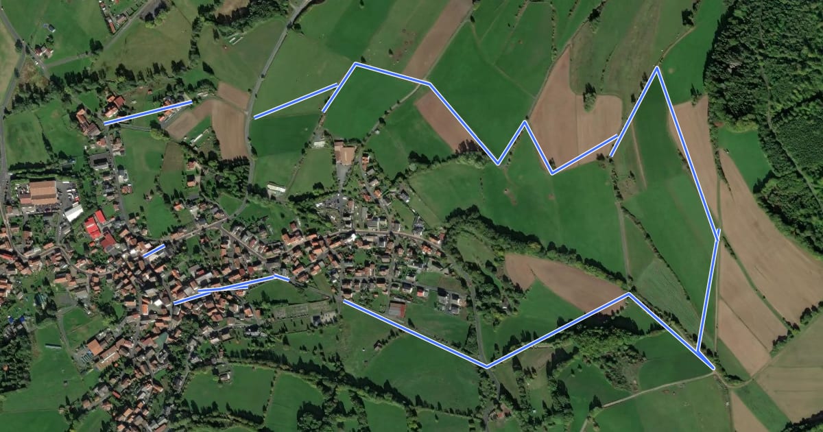 Маршрут Oberzell - Rundwanderweg Sandberg на спутниковом снимке