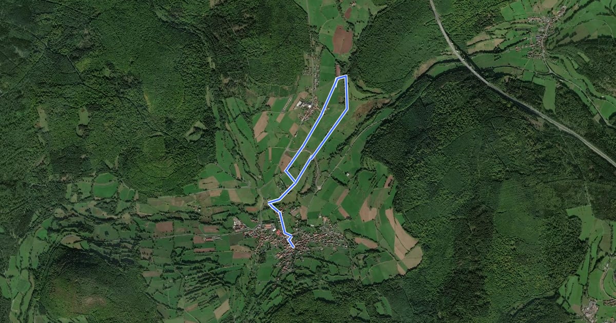 Маршрут Oberzell - Rundwanderweg Sinngrund на спутниковом снимке