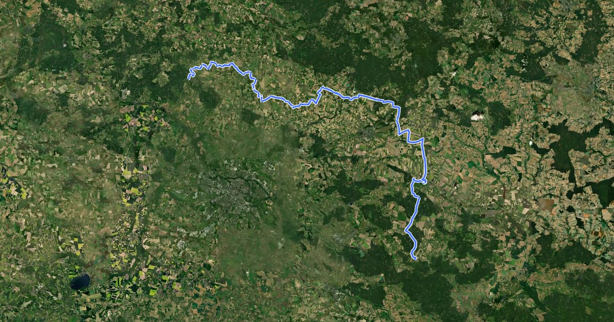 Маршрут Oborniki Śląskie - Biskupice Oławskie на спутниковом снимке