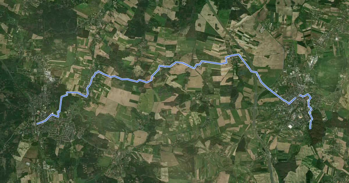 Маршрут Oborniki Śląskie PKP - Trzebnica, Las Bukowy на спутниковом снимке