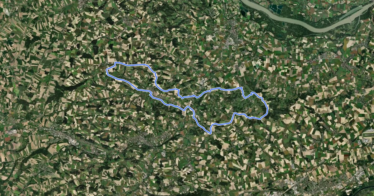 Маршрут Obst-Hügel-Land Radweg на спутниковом снимке