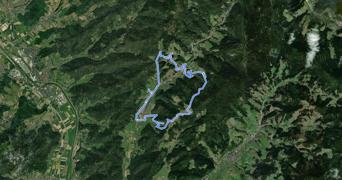 Маршрут Obstbrennerweg на спутниковом снимке