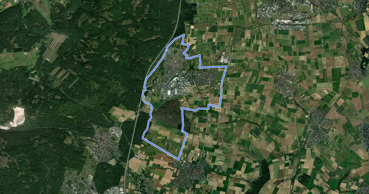 Маршрут Obstwiesen-Route на спутниковом снимке