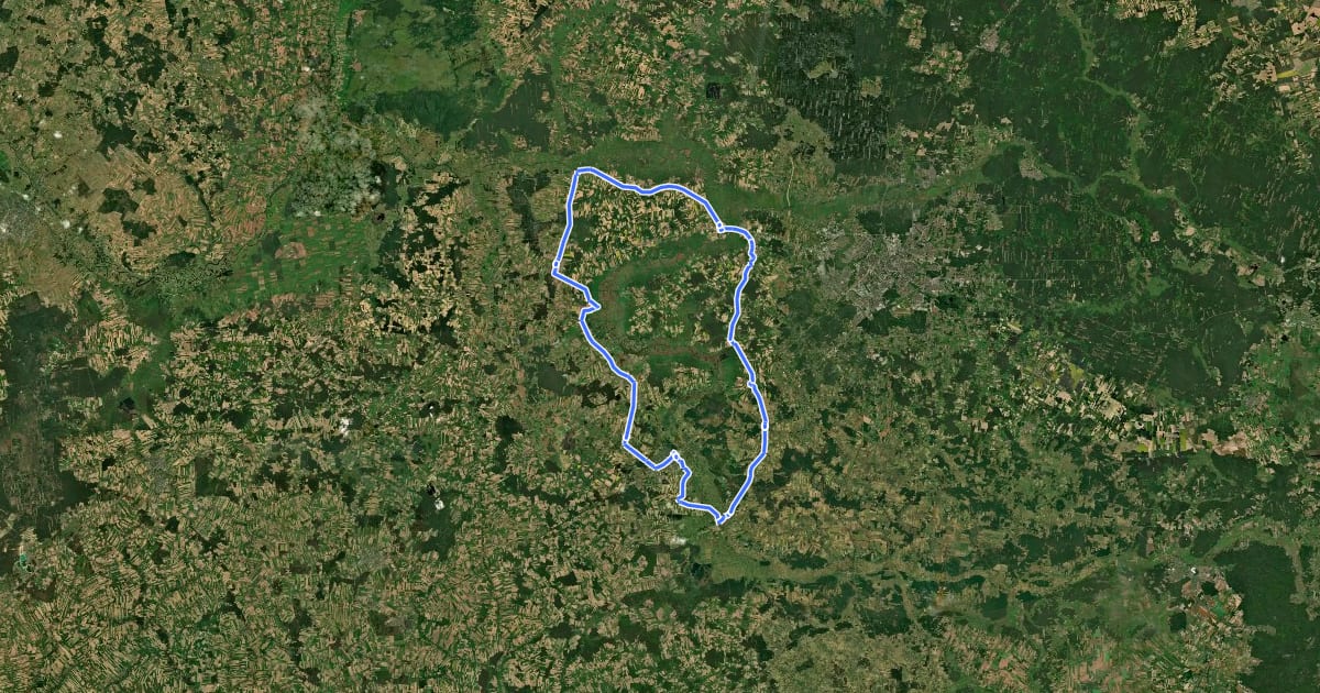 Маршрут Obwodnica Rowerowa Narwiańskiego Parku Narodowego на спутниковом снимке