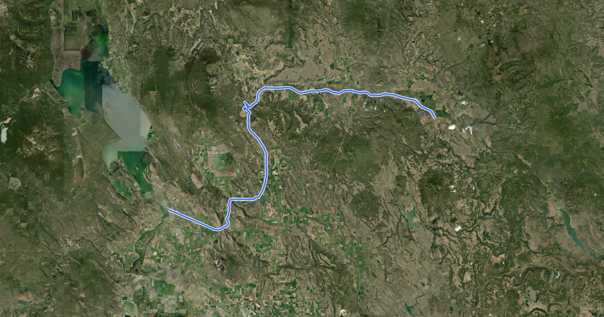Маршрут OC&E Woods Line State Trail на спутниковом снимке