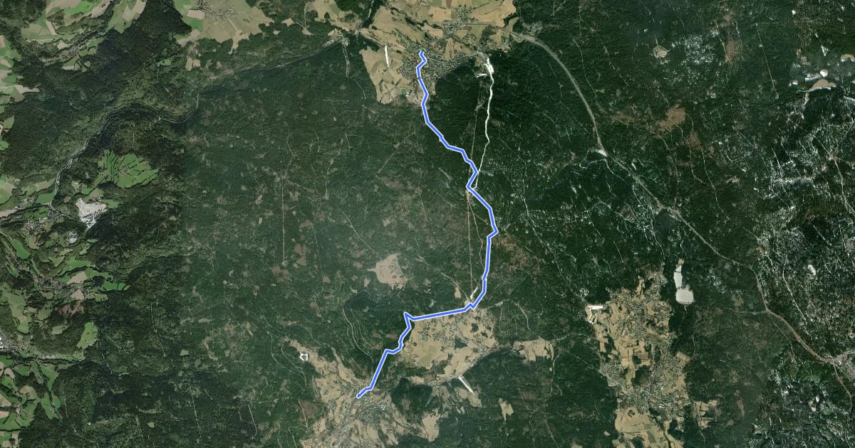 Маршрут Ochsenkopfweg на спутниковом снимке
