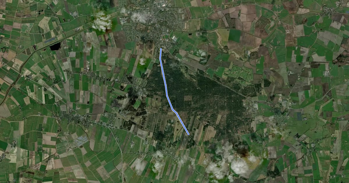 Маршрут Ochsenweg im Langenberger Forst на спутниковом снимке