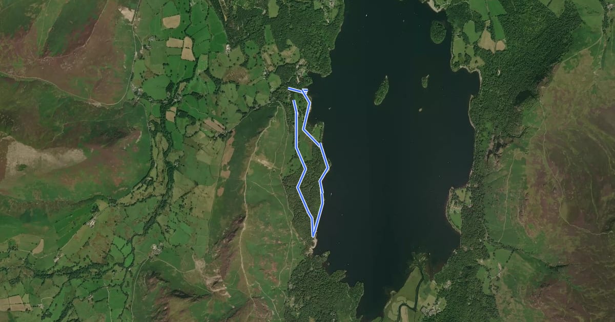 Маршрут Octavia Hill walk at Brandelhow Park, Derwent Water, North Lakes Outdoors на спутниковом снимке