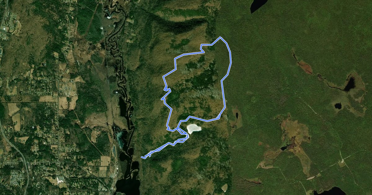 Маршрут October Mountain Loop Trail на спутниковом снимке