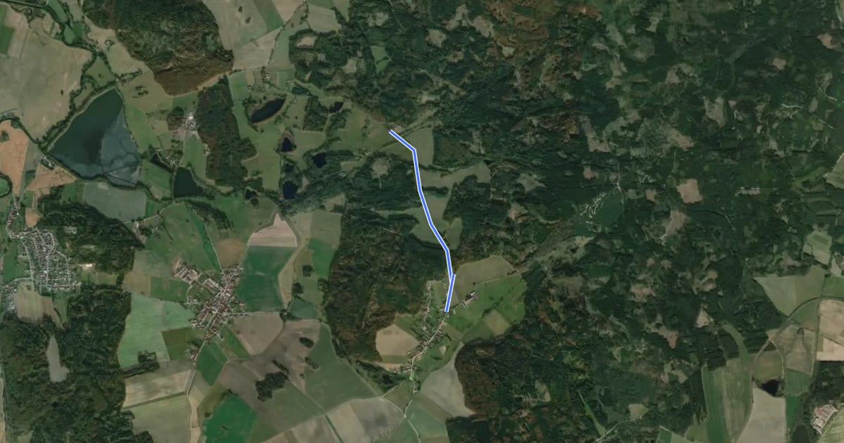 Маршрут odbočka NS Zelendárky do Těšínova на спутниковом снимке