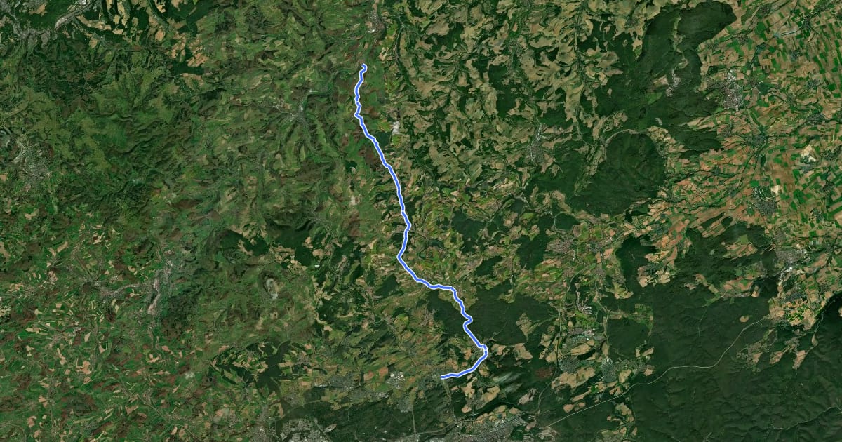 Маршрут Odenbachtal-Radweg на спутниковом снимке