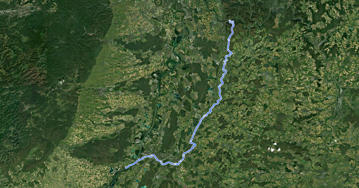 Маршрут Odenwald-Vogesen-Weg Teil 2 на спутниковом снимке