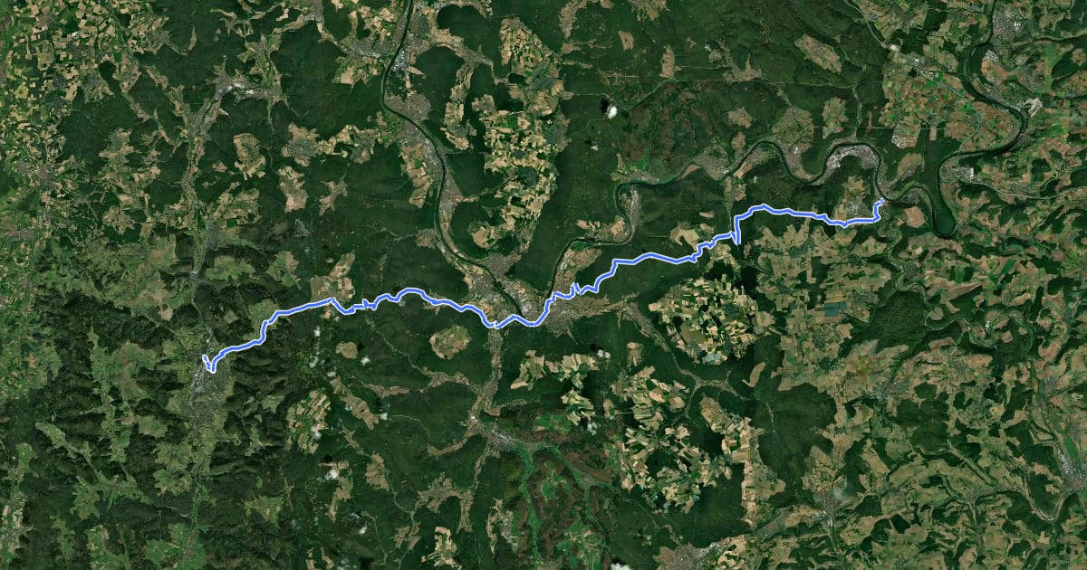 Маршрут Odenwaldklub HW 18, Vier-Länder-Weg (Teilstück Michaelstadt - Wertheim) на спутниковом снимке