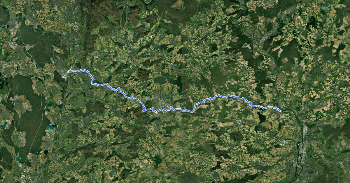 Маршрут Odenwaldklub HW 44, Wiesloch - Steinsfurt - Bad Wimpfen на спутниковом снимке