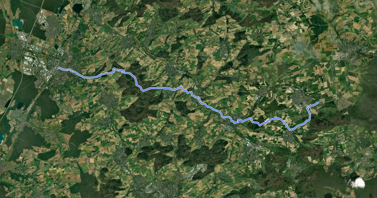 Маршрут Odenwaldklub HW 50, Sickingenweg, Bruchsal - Ravensburg на спутниковом снимке