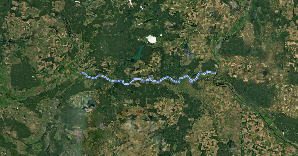 Маршрут Oder-Havel-Radweg на спутниковом снимке