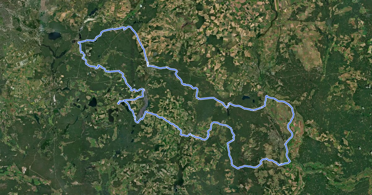 Маршрут Oder-Spree-Tour на спутниковом снимке