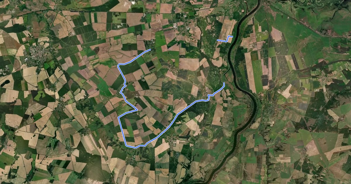 Маршрут Oderbruch Kurzroute 11 на спутниковом снимке