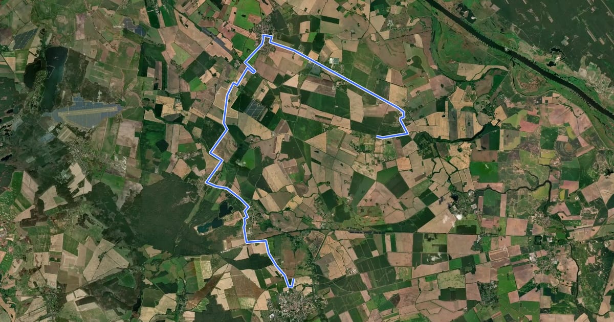 Маршрут Oderbruch Zusatzroute 5 на спутниковом снимке
