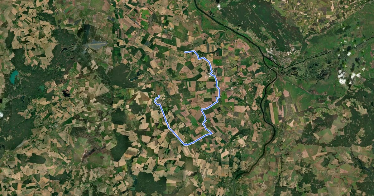 Маршрут Oderbruch Zusatzroute 6 на спутниковом снимке