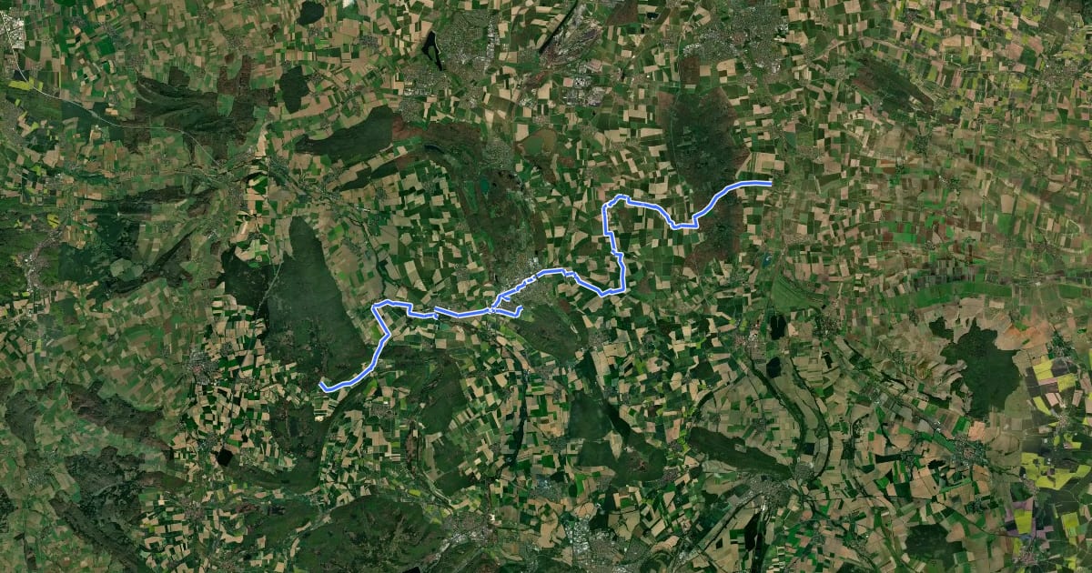 Маршрут Oderwald-Bodensteiner Klippen на спутниковом снимке