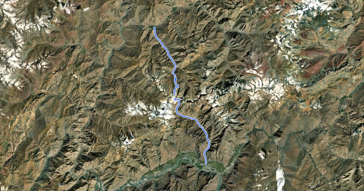 Маршрут Odudi Pass на спутниковом снимке