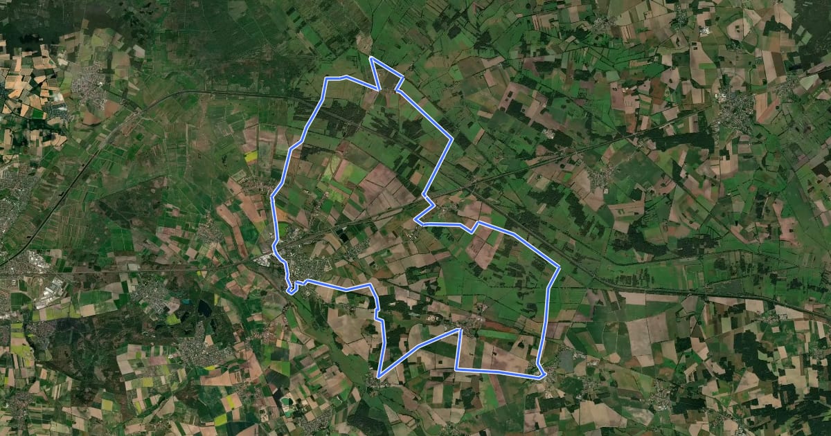 Маршрут Oebisfelder Sumpfburg- und Ländchentour im Drömling на спутниковом снимке