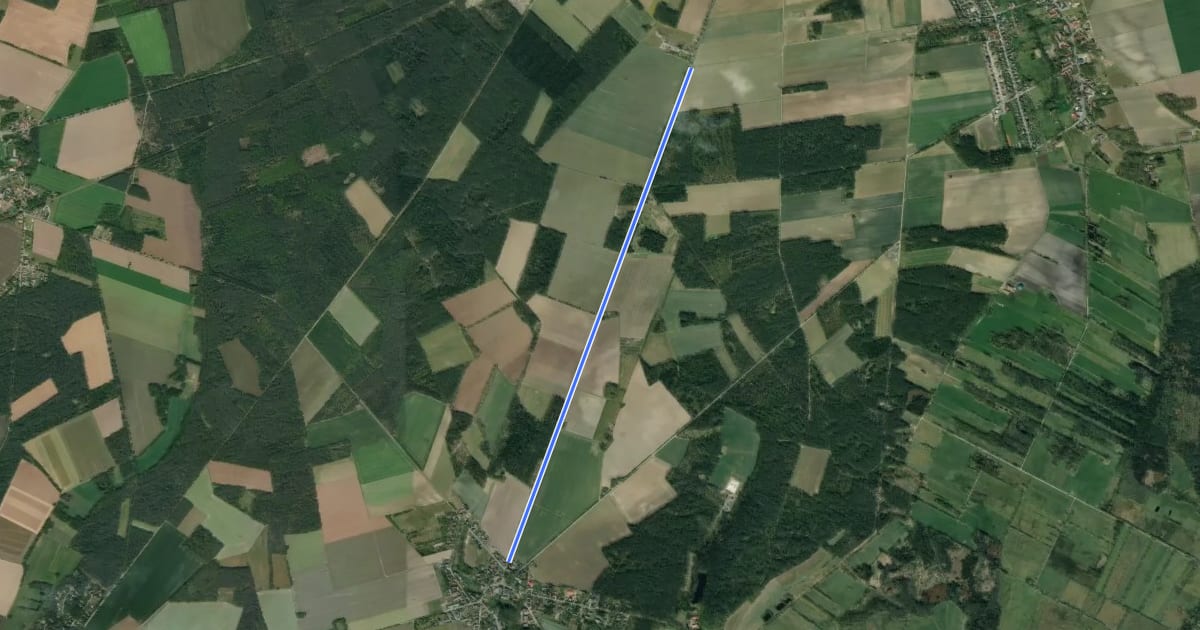 Маршрут Oerrel Nord (07) - Hankensbüttel Süd nahe Schwarzerberg (09) на спутниковом снимке