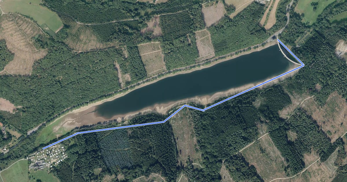 Маршрут Oestertalsperre Rundweg A3 на спутниковом снимке