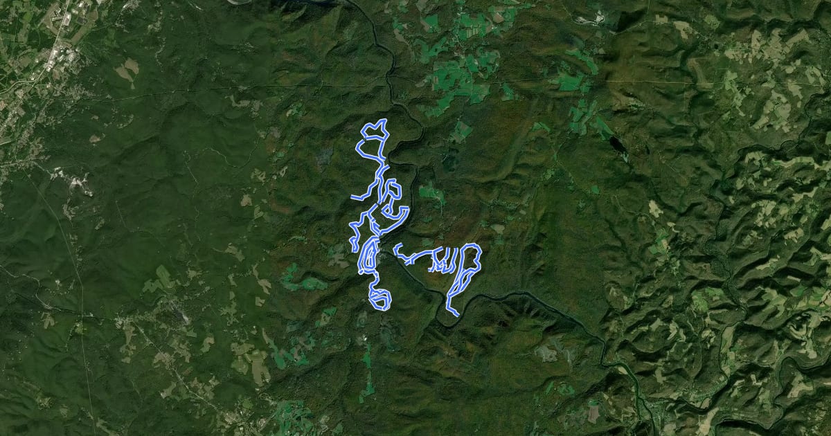 Маршрут Ohiopyle Hiking на спутниковом снимке