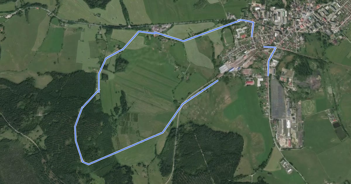Маршрут Okolo Lískového vrchu на спутниковом снимке