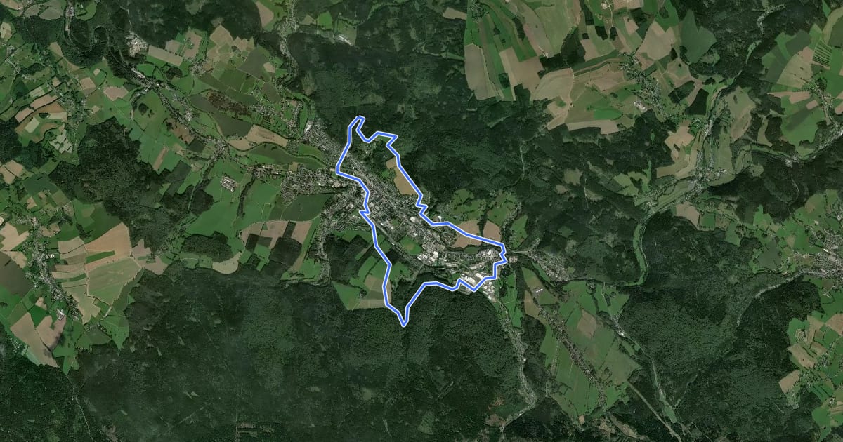 Маршрут Olbernhauer Rundwanderweg на спутниковом снимке