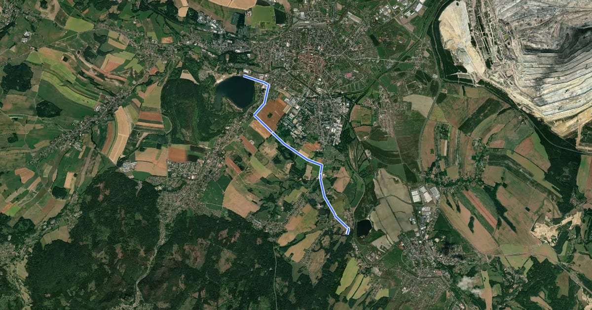 Маршрут Olbersdorfer See Nord - Hartau на спутниковом снимке