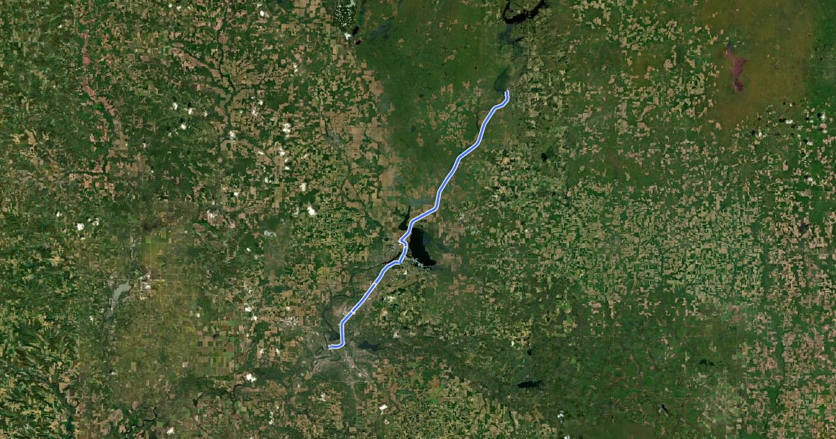 Маршрут Old Abe State Trail на спутниковом снимке