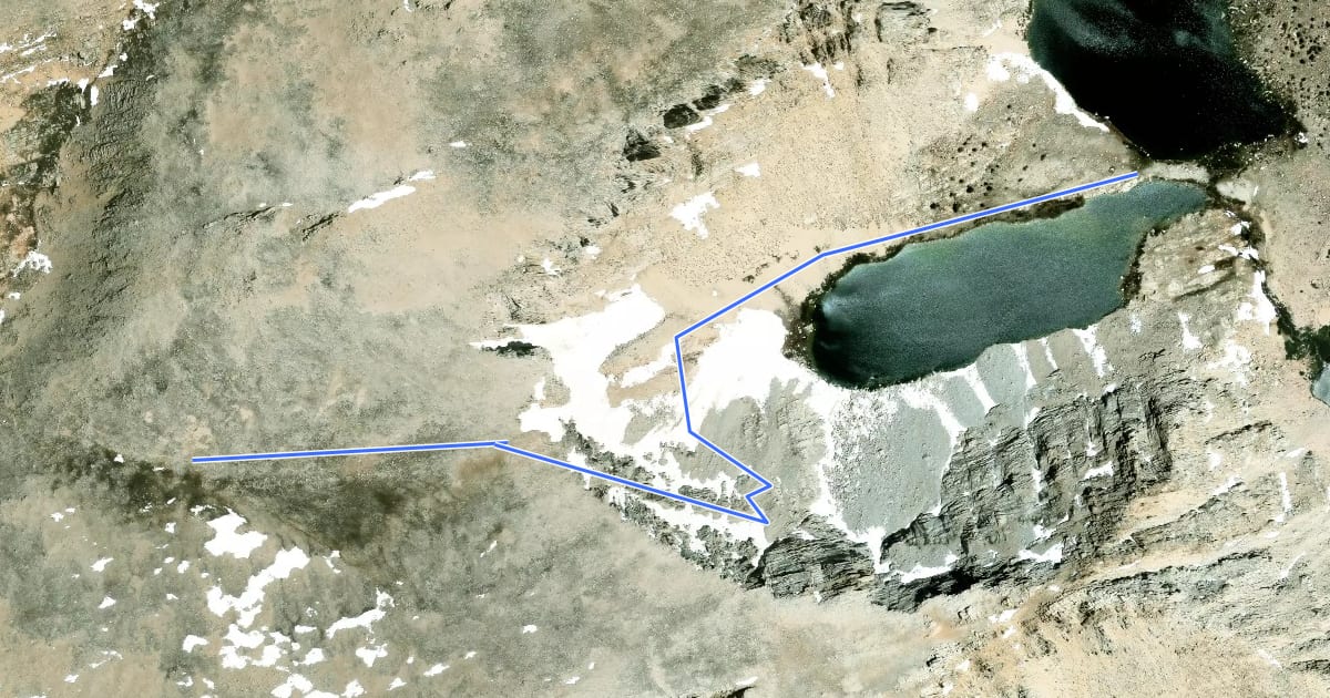 Маршрут Old Army Pass Trail на спутниковом снимке