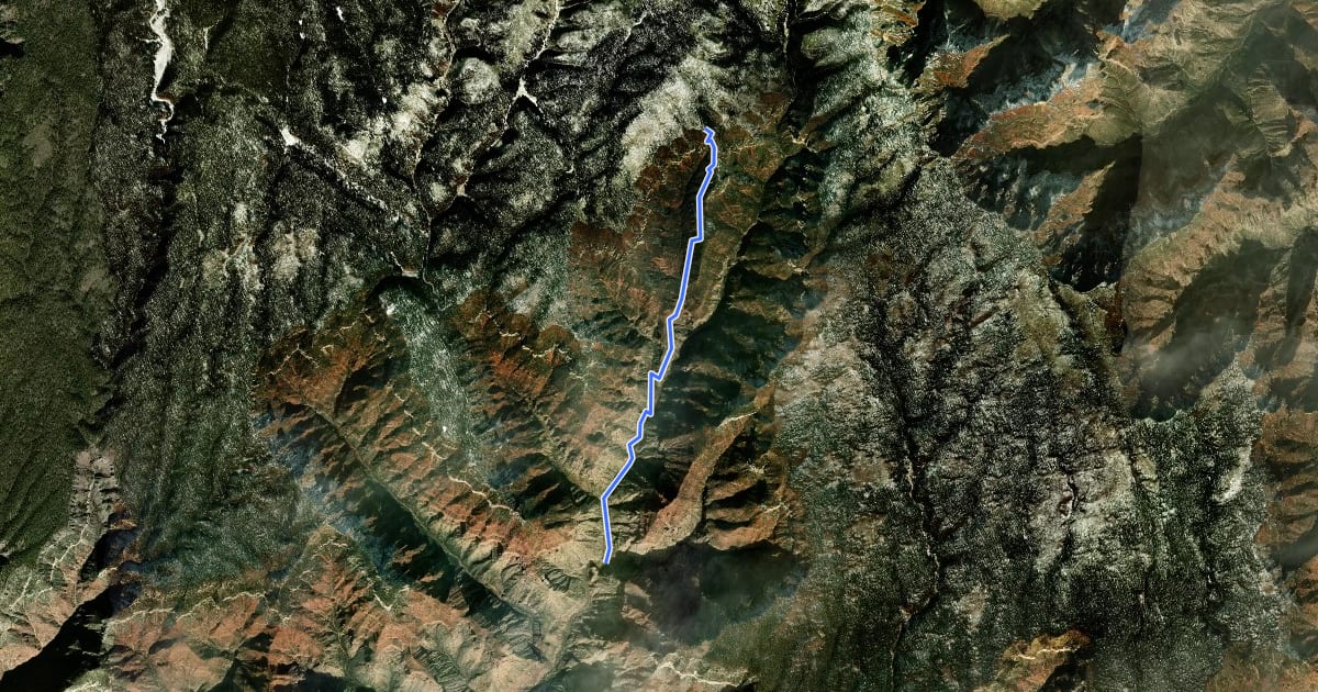 Маршрут Old Bright Angel Trail на спутниковом снимке