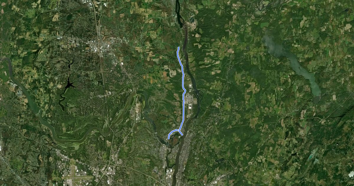 Маршрут Old Champlain Canal Trail на спутниковом снимке