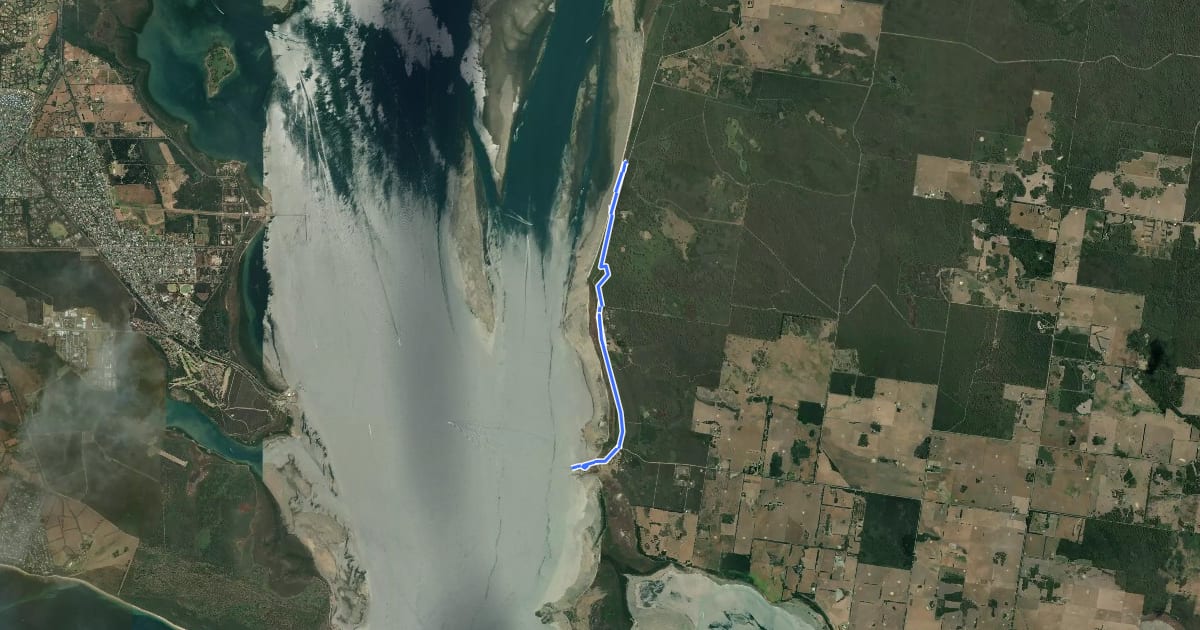 Маршрут Old Coast Road Track на спутниковом снимке