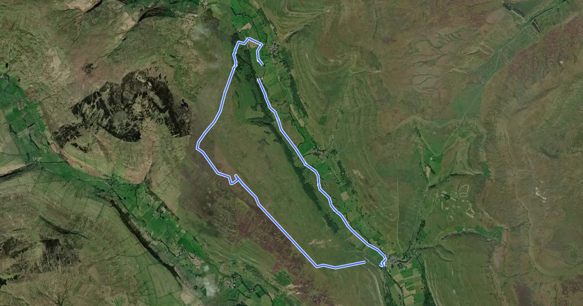 Маршрут Old Cote Moor from Kettlewell trail, Upper Wharfdale на спутниковом снимке